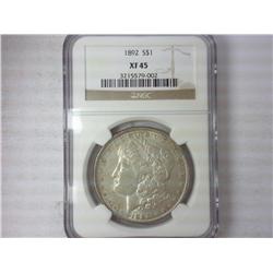 1892 Morgan Silver Dollar NGC XF45