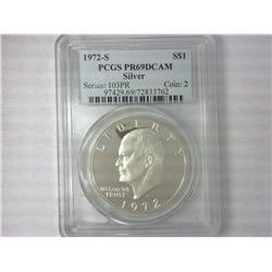 1972-S Silver Ike Dollar  PCGS PR69DCAM