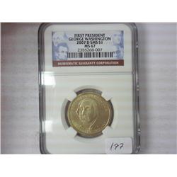 2007-D SMS Washington Dollar NGC MS67