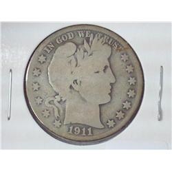 1911-S Barber Half Dollar