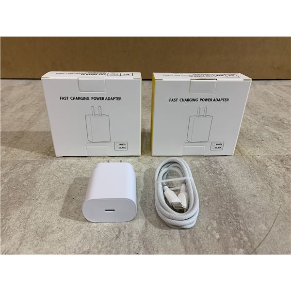 Lot of 2 USB C to C Fast Charging Power Adapter w/ Cord