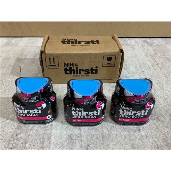 3 Pack of Ninja Thirsti Zero Soda Dr. Thirsty Liquid Water Drop Pods