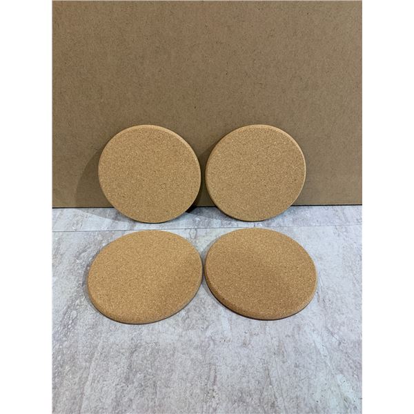 Lot of 4 Cork Plant Coasters