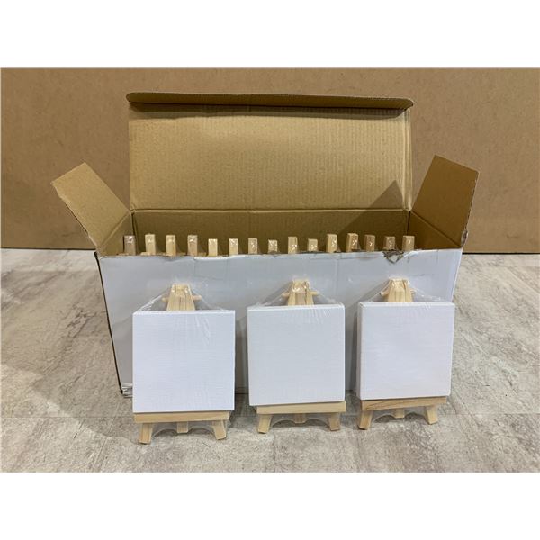 18 Pack - Tabletop Easel w/ Canvas Set