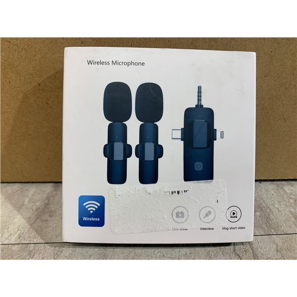 Wireless VLOG Microphones w/ Adapter