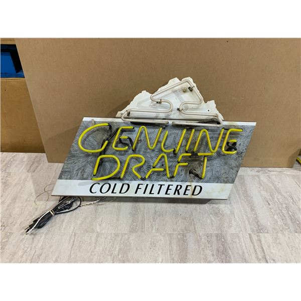 Genuine Draft Cold Filtered Sign - Some Tubes Broken