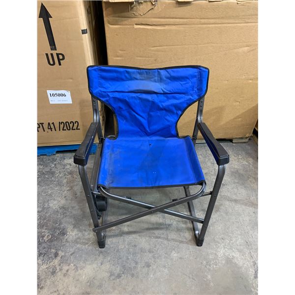 Light Blue Ozark Trail Folding Chair w/ Side Table