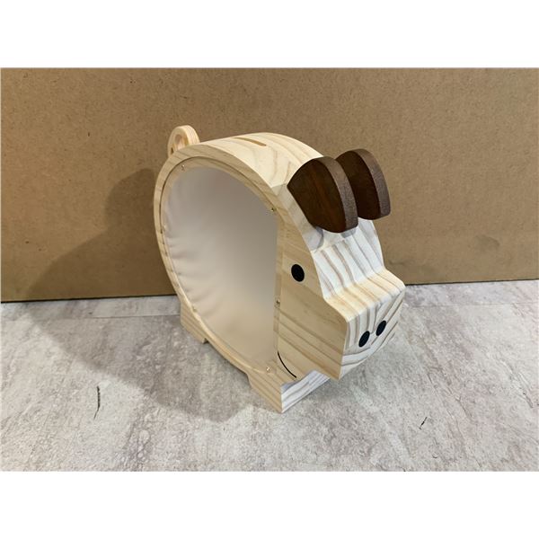 Kids Wooden Pig Shaped Piggy Bank