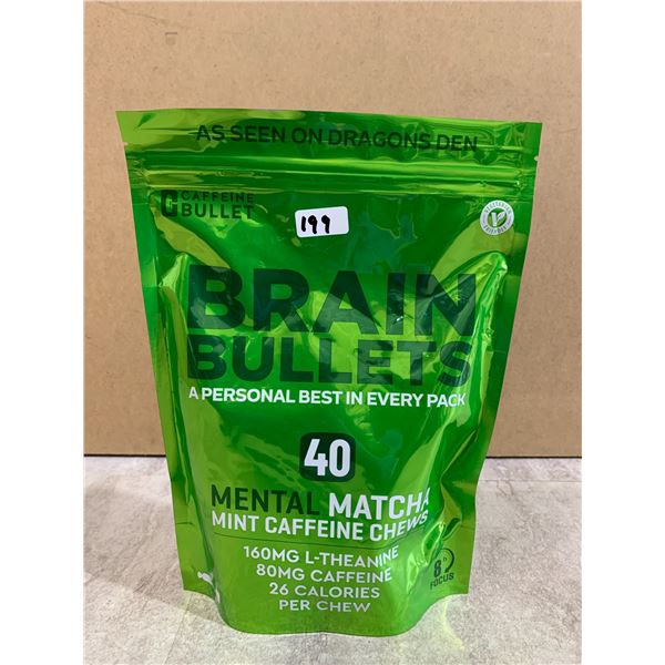 Caffeine Bullet - Brain Bullets - 40 Mental Matcha Mint Caffeine Chews