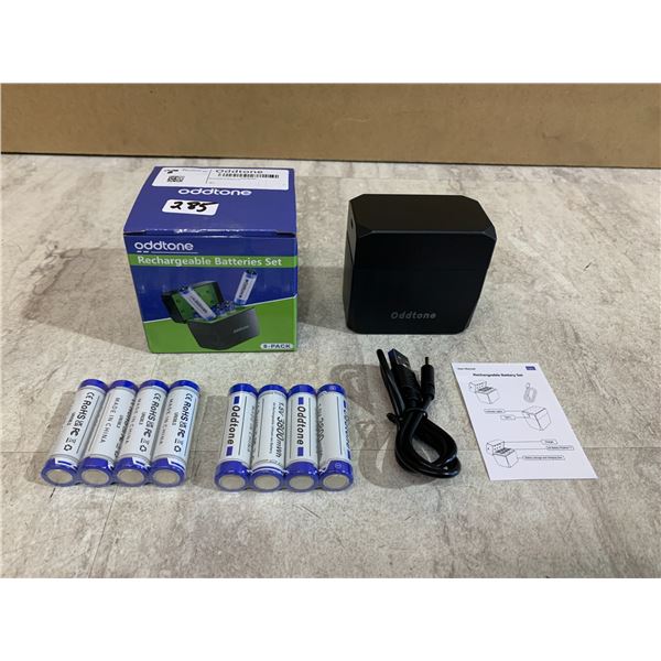 OddTone 8 Pack Rechargeable Batteries Set w/ Charger