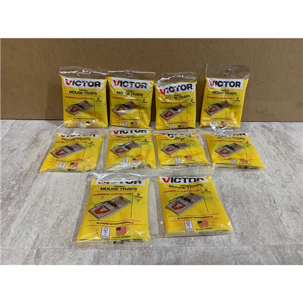 Lot of 20 Snap Spring Mouse Traps - Victor