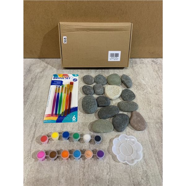 24 Pcs (12 Paint Color) Rock Painting Set