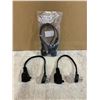 Image 1 : Lot of 2 - 1 Foot Flat Plug Extension Cords