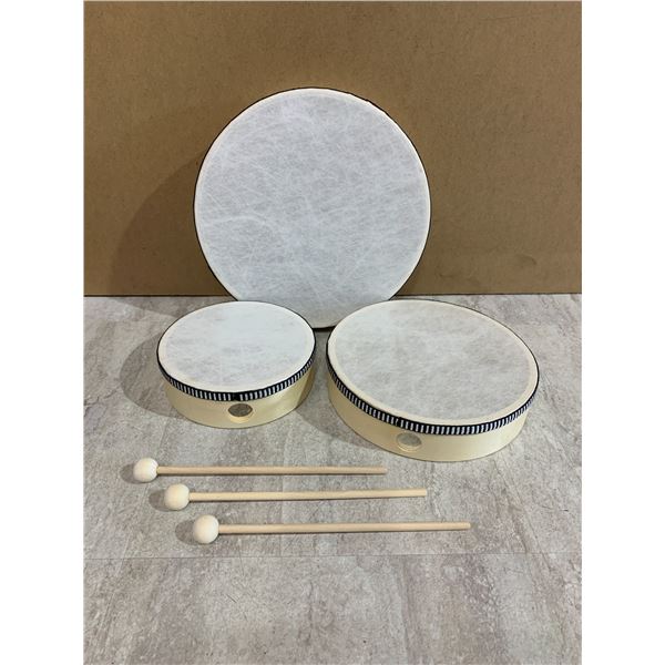 6 Pc Wooden Drum Kit