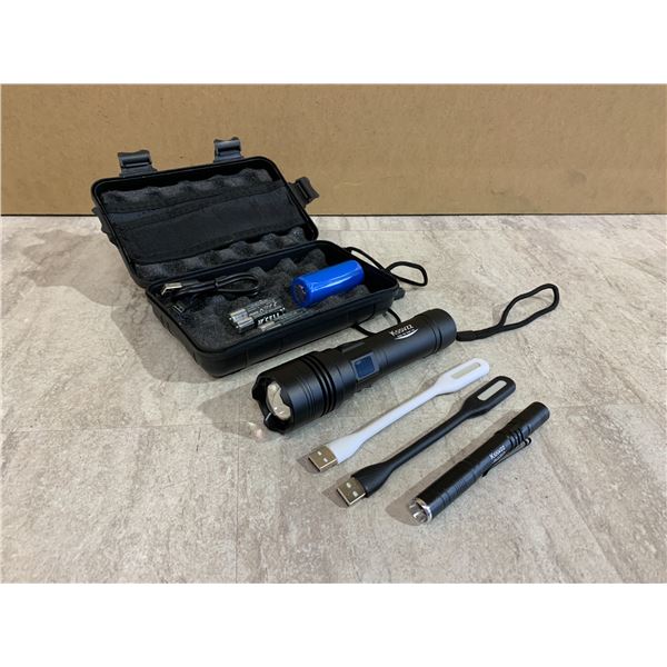 Super Light Retractable LED Flashlight Kit w/ Extras