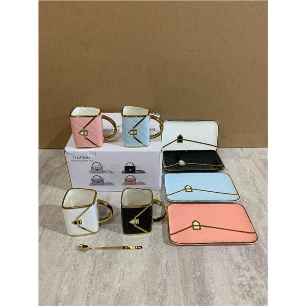 Set of 4 Handbag Shaped Coffee Mugs