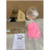 Image 2 : Fluffy Pink Ostrich Feather LED Floor Lamp