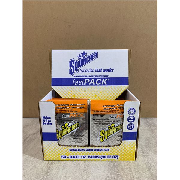 Box of 50 - Sqwincher Hydration FastPacks - Orange Flavor