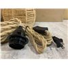 Image 3 : 2-Pack Rustic Farmhouse Rattan Hanging Pendant Lights (Plug-In Design) w/ Natural Rope Detail - New!