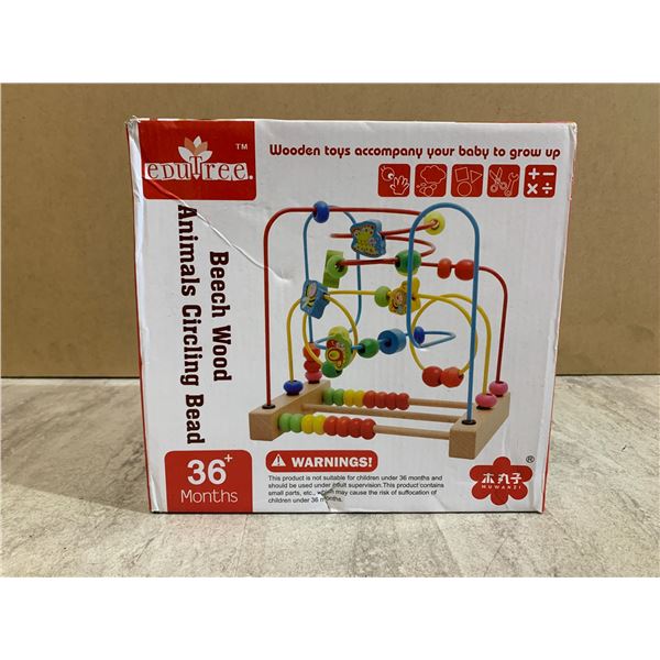 Beech Wood Animals Circling Bead Toy for Toddlers