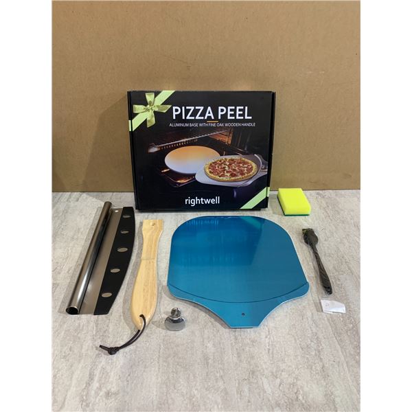 Aluminum Pizza Peel w/ Fine Oak Wooden Handle