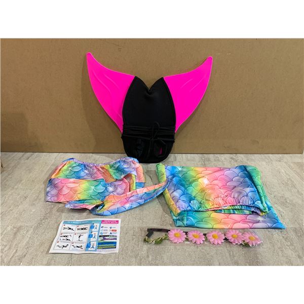 Girls Pink Mermaid Bathing Suit Size 7-8