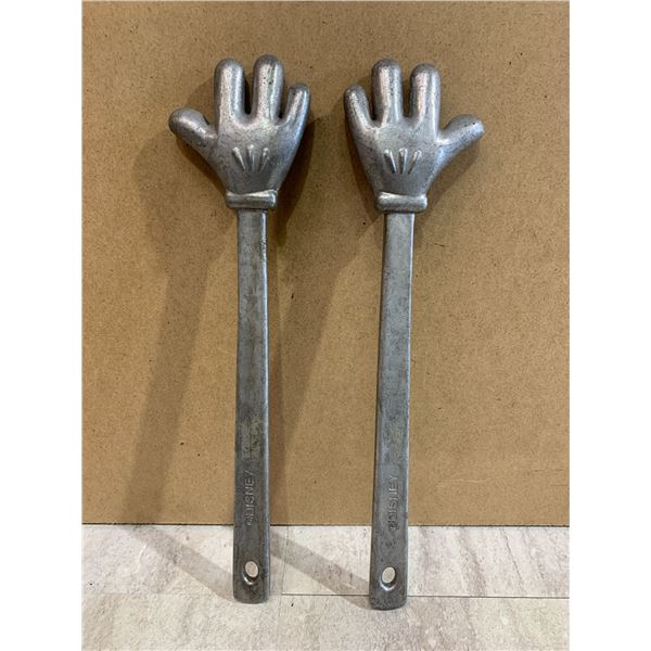 Vintage Disney Cast Aluminum Mickey Mouse Hands