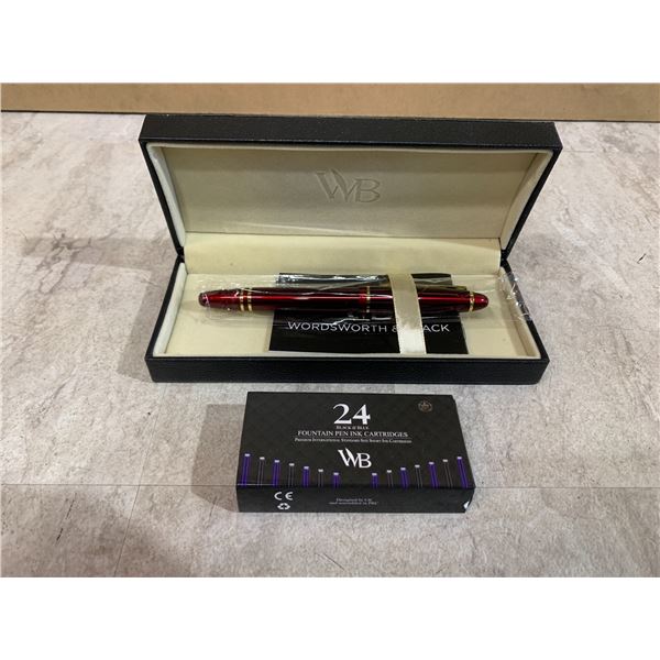 Literary Artistry Fountain Pen w/ 24 Ink Cartridges