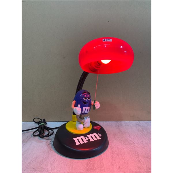 Vintage Blue M&M Talking Lighted Desk Lamp
