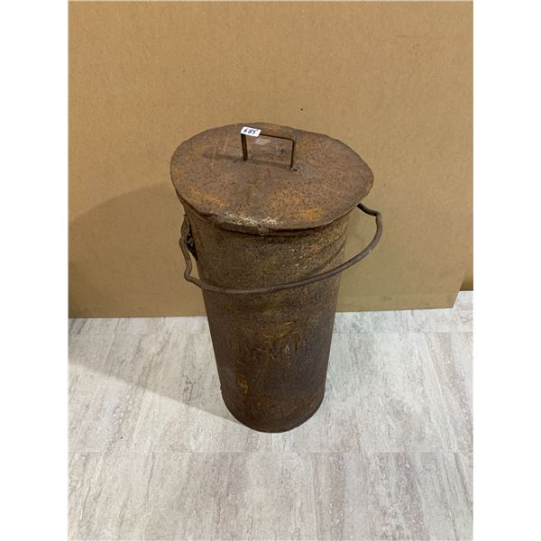 Vintage 1940's Steel Milk Bucket - Branded