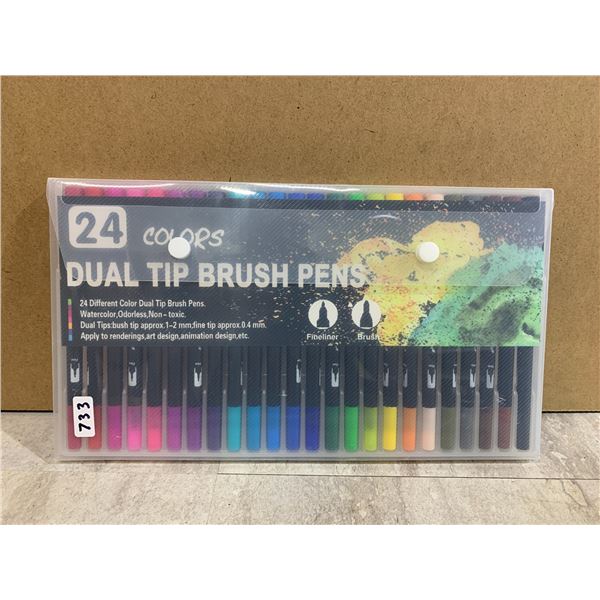 24 Pack Different Color Dual Tip Brush Pens