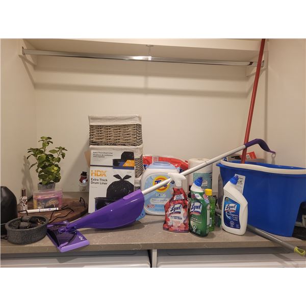 Cleaning Supplies, Diffuser, Baskets A