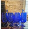 Image 6 : Cobalt Blue Glassware Including Jars, Decanters, and Stemware