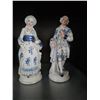 Image 1 : Hand-Painted Porcelain Figurines with Blue Floral Details