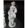 Image 2 : Hand-Painted Porcelain Figurines with Blue Floral Details