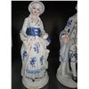 Image 3 : Hand-Painted Porcelain Figurines with Blue Floral Details
