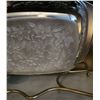 Image 3 : Glass Serving Platter with Floral Etching and Stand
