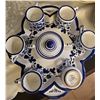 Image 4 : Italian Hand-Painted Deruta Blue and White Ceramic Tea Set with Tray