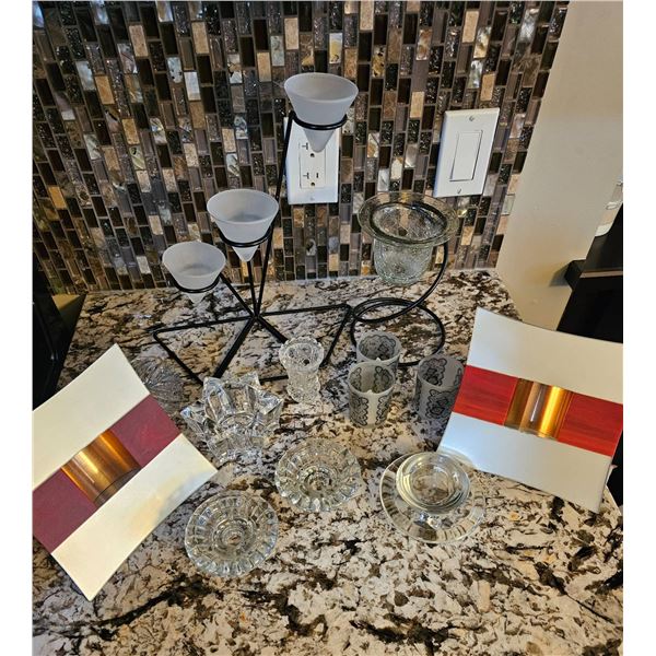 Glass and Metal Decorative Items Including Candleholders and More