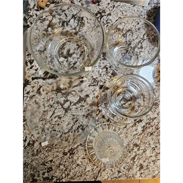 Clear Glass Bowls and Serving Pieces