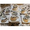 Image 1 : Espresso Cup Set with Matching Saucers and Accent Plate