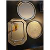 Image 1 : Three Metal Serving Trays with Various Designs and Handles