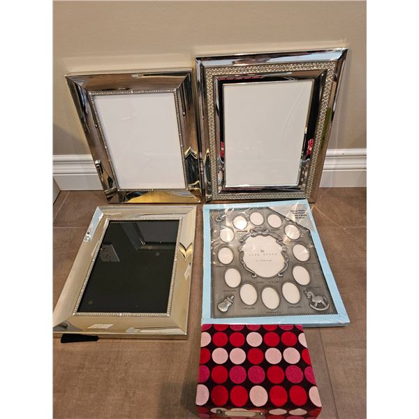 Silver-Tone Picture Frames and Decorative Mirror