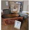 Image 1 : Decorative Home Décor Lot Including Wall Art, Bins, and 25th Anniversary Frame