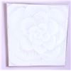 Image 1 : Square White Floral Canvas Art with Metallic Detail