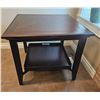 Image 1 : Dark Wood Side Table With Removable Tray, 28 x 28 x 24 Inches
