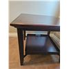 Image 3 : Dark Wood Side Table With Removable Tray, 28 x 28 x 24 Inches
