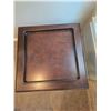 Image 4 : Dark Wood Side Table With Removable Tray, 28 x 28 x 24 Inches