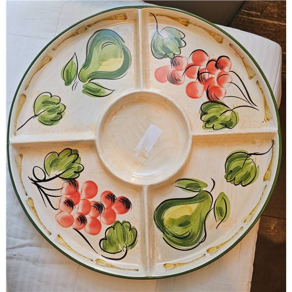 Antica Fornace Hand-Painted Ceramic Serving Platter, 19x19 Inches