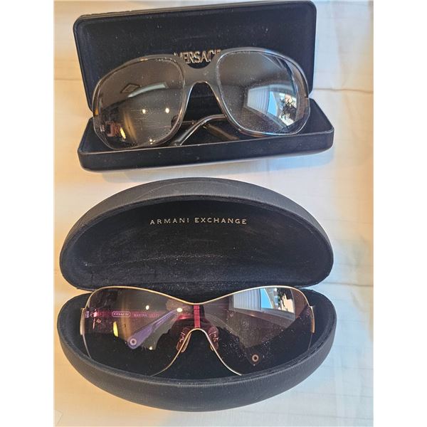 Two Designer Sunglasses - Versace and Coach with Cases